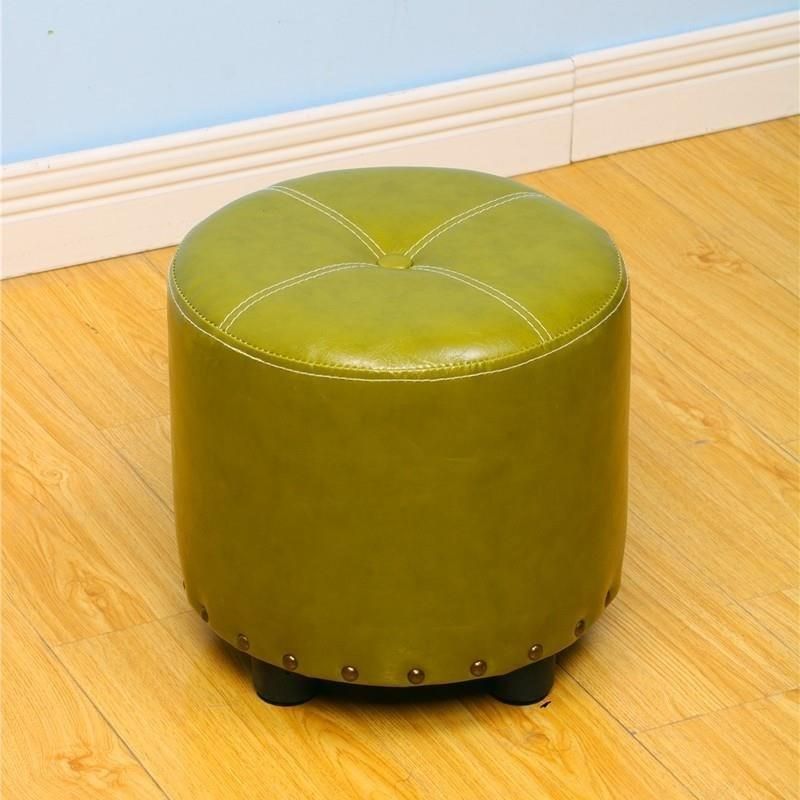Cylinder Pouf Pure Color Tufted Nailhead Trim Faux Leather Standard Ottoman Clearhalo 'furn' 'furn_ottomans_poufs' 'Furniture' 'Living Room Furniture' 'Ottomans & Poufs' 'ottomans_poufs' 1200x1200_106a1747-edaf-4e78-99f0-b562752042f6