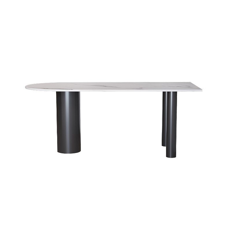 Stone Top Dining Table Modern Dining Table with 3 Legs in Black Clearhalo 'Dining Tables & Seating' 'Dining Tables' 'dining_table' 'furn' 'furn_dining_table' 'Furniture' 'Kitchen & Dining Furniture' 1200x1200_106c250e-155e-448c-8775-3ade97cb9ac9