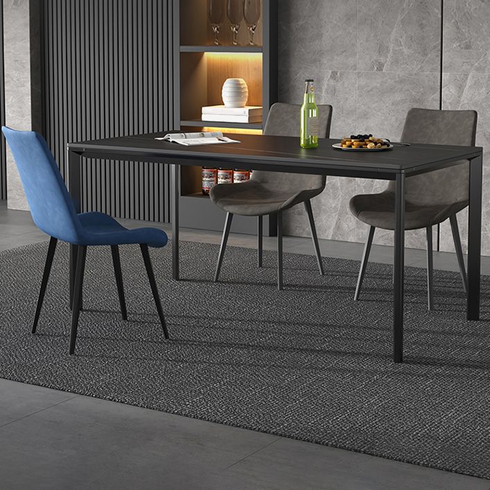 Sintered Stone Dining Table Industrial Black 4 Legs Base Rectangle Table for Home Clearhalo ' dining_table' 'Dining Tables & Seating' 'Dining Tables' 'furn' 'furn_dining_table' 'Furniture' 'furniture_dining_table' 'Kitchen & Dining Furniture' 'kitchen&dining_furn' 'kitchen' 'kitchen_dining_table' 1200x1200_106c4624-afc2-434b-9683-4d7caa4cb98d