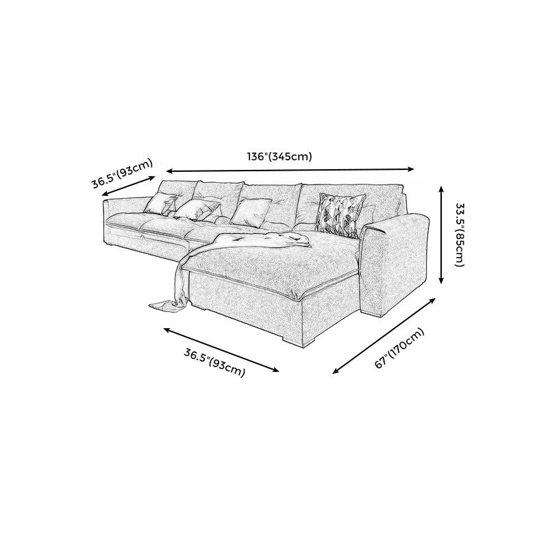 Modern Square Arm Sectional Gray Linen Sofa and Chaise for Apartment Clearhalo 'furn' 'furn_sectionals' 'Furniture' 'furniture_sectionals' 'kitchen' 'kitchen_sectionals' 'Living Room Furniture' 'Sectionals' 1200x1200_106db42a-ca05-4f88-aa78-bd5d98db3ddf