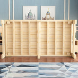 Natural Pine Wood Bed Frame Nordic 21.65" H Folding Bed with Headboard Clearhalo 'Bedroom Furniture' 'Beds' 'furn' 'furn_beds' 'Furniture' 1200x1200_106de0a5-1545-47f9-9866-687351902bd7