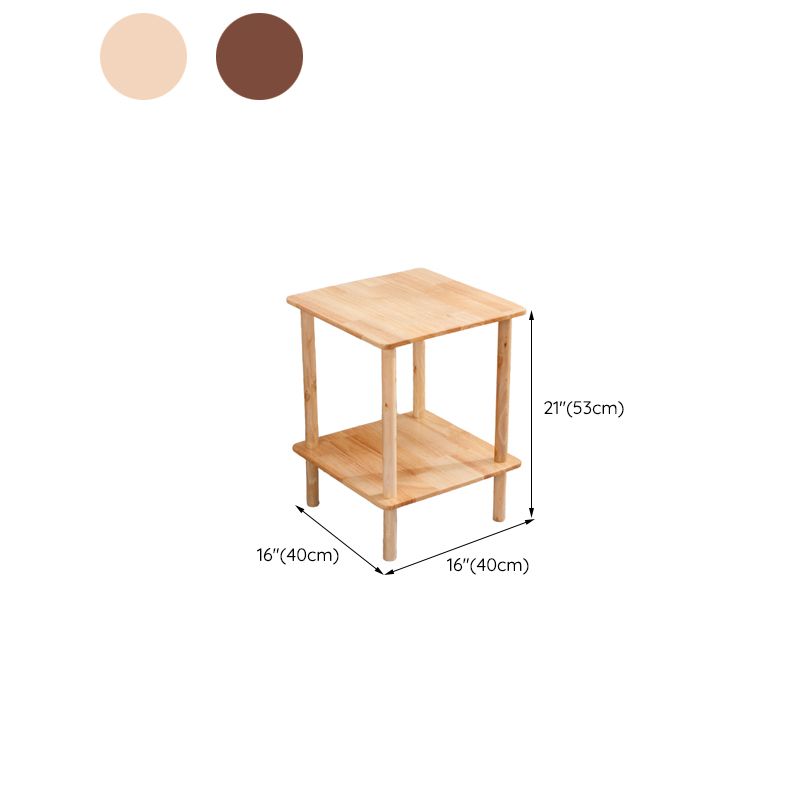 Modernes massives Holzendrutsche 4 Beine mit Regal Doppelstufe Beistelltisch