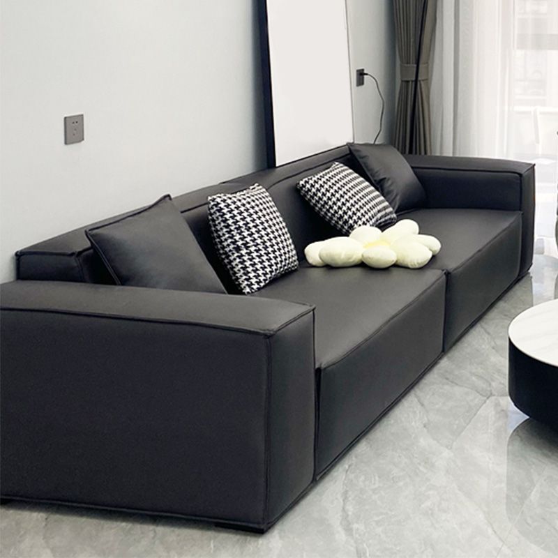 Vlekbestendige stationaire faux lederen woonkamer vierkante arm bank