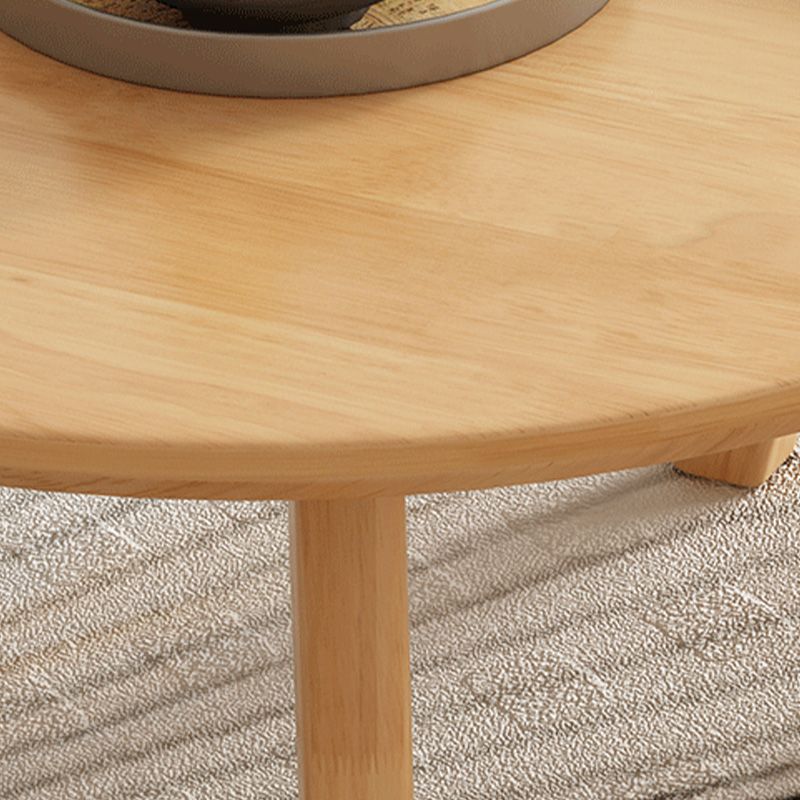 Mesa auxiliar de madera sólida 3 patas redonda de la sala de estar nórdica