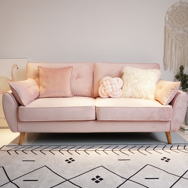 34.64"H Scandinavian Microfibe Pillow Top Arm Solid Color Tufted Sofa for Apartment Clearhalo 'furn' 'furn_sofas' 'Furniture' 'furniture_sofas' 'kitchen' 'kitchen_sofas' 'Living Room Furniture' 'Sofa' 'sofas' 1200x1200_1070bd8f-a461-47ae-b408-00caf8fe4e5f