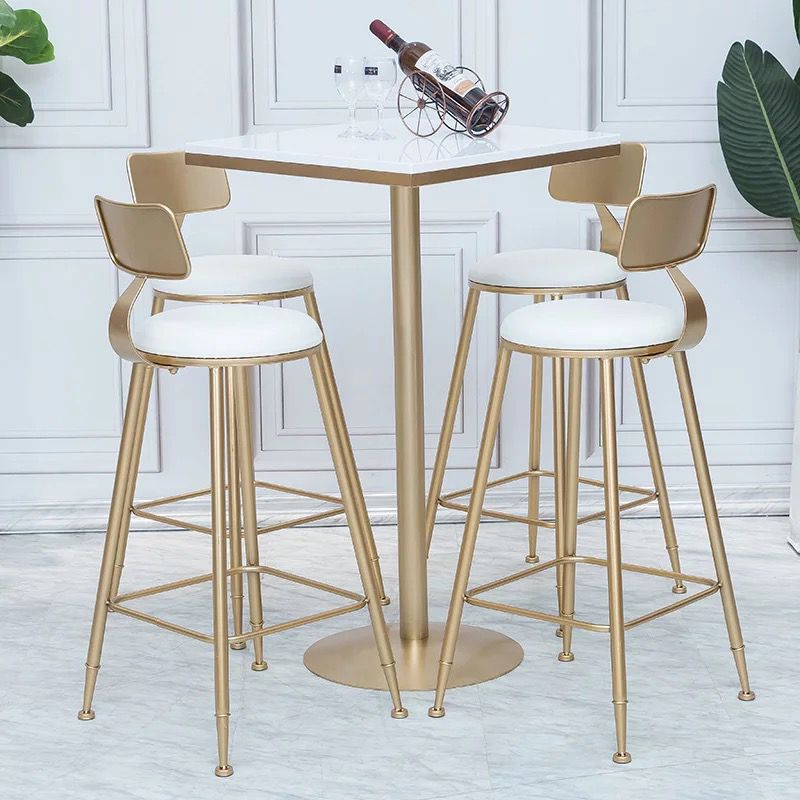 Stone Bar Dining Table Glam Bar Table with Pedestal for Dining Room Clearhalo 'Bar Furniture' 'Bar Tables' 'bar_tables' 'furn' 'furn_bar_tables' 'Furniture' 'furniture_bar_tables' 'Kitchen & Dining Furniture' 1200x1200_1070d5c9-ca86-4e24-95ec-1427de15d96b