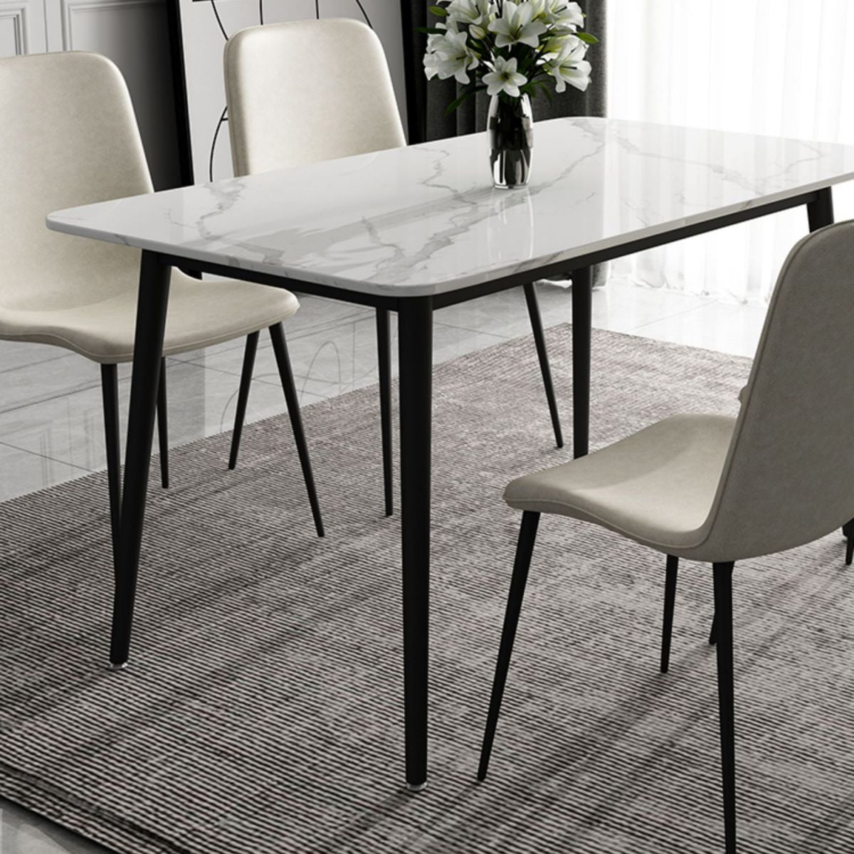 Modern 1/2/5/7 Pieces Dining Set Rectangle Sintered Stone Dining Table Set Clearhalo 'Dining Room Sets' 'Dining Tables & Seating' 'dining_room_set' 'furn' 'furn_dining_room_set' 'Furniture' 'furniture_dining_room_set' 'Kitchen & Dining Furniture' 'kitchen&dining_furn' 'kitchen' 1200x1200_107348bb-5441-4f13-a315-0c01f9054188