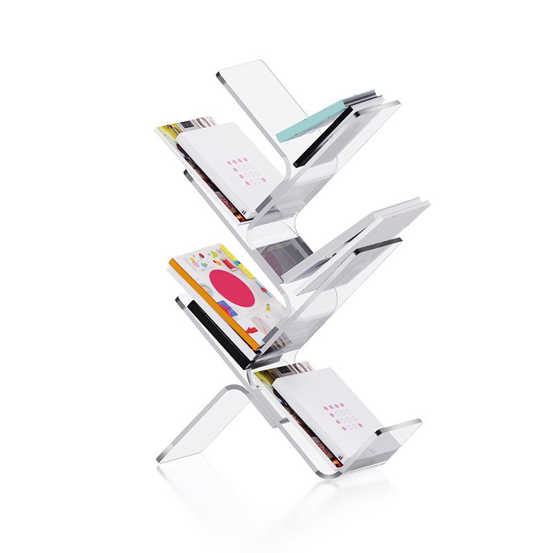 Modern Open Back Standard Bookshelf Acrylic Bookcase with Shelves for Study Room Clearhalo 'Bookcases' 'furn' 'furn_bookcases' 'Furniture' 'Office Furniture' 1200x1200_1075b43f-08c3-442d-9ede-db3c535c00d6