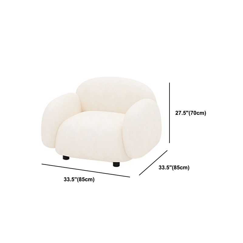 Square Arm Wool Sofa Modern Style 1/2/3-Seater Sofa in White
