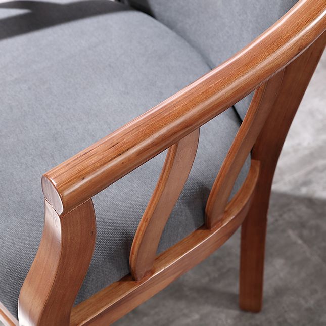 Traditional Wood Dining Armless Chair Linen Fabric Dining Chair for Restaurant Clearhalo ' kitchen&dining_furn' 'Dining Chairs' 'Dining Tables & Seating' 'dining_chair' 'furn' 'furn_dining_chair' 'Furniture' 'furniture_dining_chair' 'Kitchen & Dining Furniture' 'kitchen' 1200x1200_10774e08-b06f-47ce-a566-543479972a08