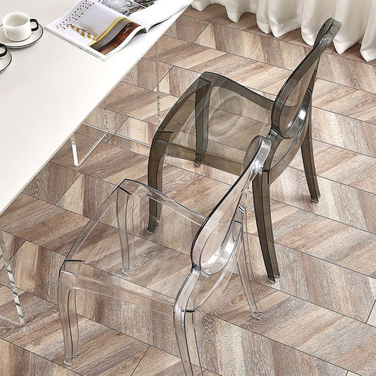 Modern Armless Chair Plastic Open Back Side Chair for Dining Room