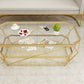 Contemporary Cocktail Table Glass Top Rectangular Single Coffee Table