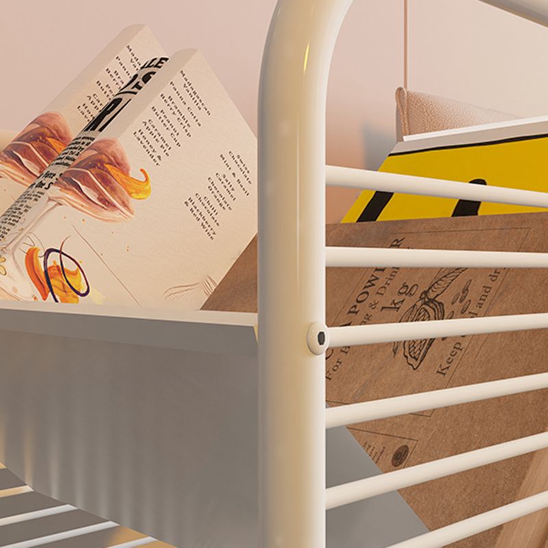 Industrial Geometric Bookcase Metal Open Back Bookcase with Wheels,21.7" H x 11.4" W Clearhalo 'Bookcases' 'furn' 'furn_bookcases' 'Furniture' 'furniture_bookcases' 'kitchen' 'kitchen_bookcases' 'Living Room Furniture' 'Office Furniture' 1200x1200_1079aa1d-026f-488f-879e-833aa93b8808