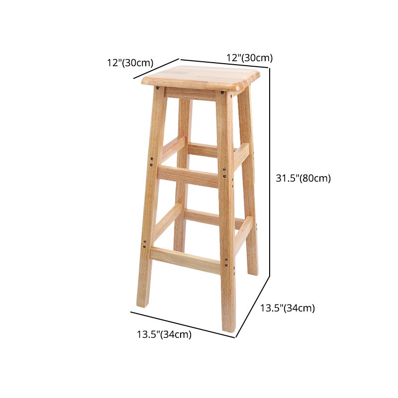 Modern Armless Backless Counter Stool Wood Household Bar Stool with Wooden Seat and Pedal Clearhalo 'Bar Furniture' 'Bar Stools' 'bar_stools' 'furn' 'furn_bar_stools' 'furniture_bar_stools' 'Kitchen & Dining Furniture' 'kitchen&dining_furn' 'kitchen' 'kitchen_furn' Furniture' 1200x1200_1079b4e8-0718-447e-95a0-0839135d7ce6