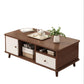 Rectangular Wooden Coffee Table 1 Single Cocktail Table with Storage Drawers