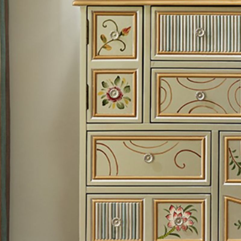 Rangement de rangement en bois massif commode coffre de rangement côtier avec 9 tiroirs