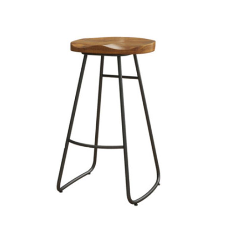 Taburete de bar de salón de madera estilo moderno con patas de metal