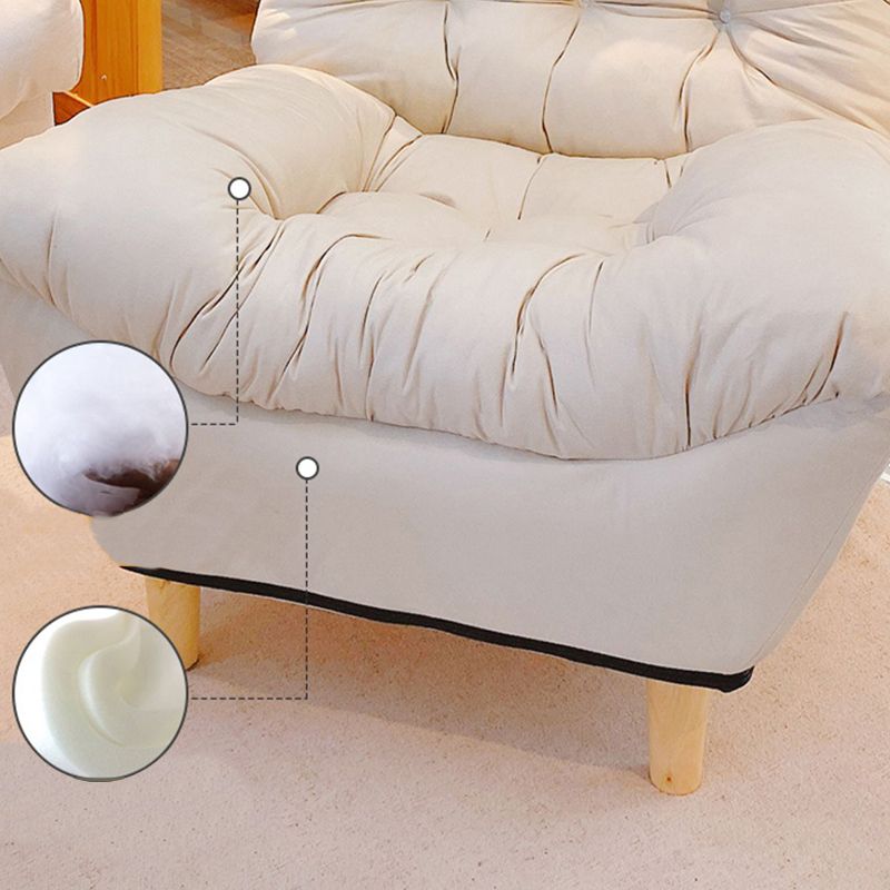 Scandinavian Tufted Single Recliner Chair Wooden Manual Recliner Chair with Footrest Clearhalo 'Chairs & Seating' 'furn' 'furn_recliners' 'Furniture' 'Living Room Furniture' 'Recliners' 1200x1200_107e1e9a-587f-4ede-b735-1b1a5990e62c