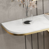 Marmeren halve maan console tabel 31,5-inch hoge accenttafel met 1 plank
