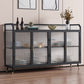 Glam Iron Sideboard Glass Doors Dining Server with Stone Countertop for Living Room Clearhalo 'buffet_sideboard' 'Buffets & Sideboards' 'furn' 'furn_buffet_sideboard' 'Furniture' 'furniture_buffet_sideboard' 'Kitchen & Dining Furniture' 1200x1200_107ec955-b38a-4908-acad-e945a4c58c88
