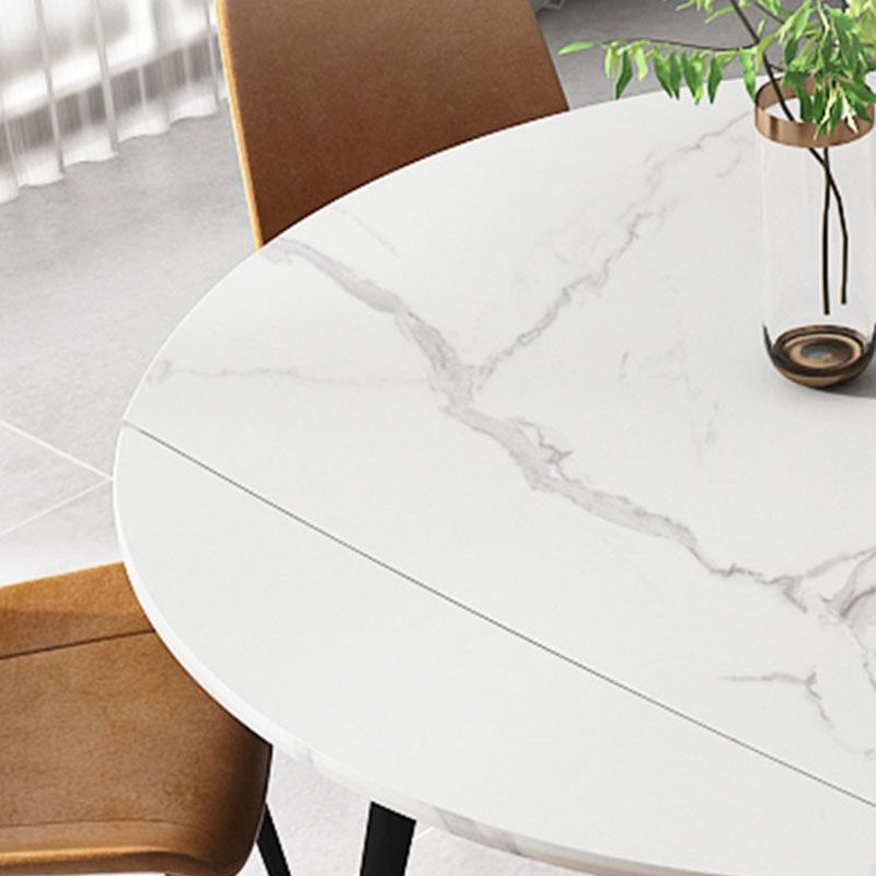 Modern Stone Round Table Standard Height Dining Table with 4 Legs Clearhalo 'Dining Tables & Seating' 'Dining Tables' 'dining_table' 'furn' 'furn_dining_table' 'Furniture' 'Kitchen & Dining Furniture' 1200x1200_1081517c-f88a-4f1e-a5a5-173f2cbc1850