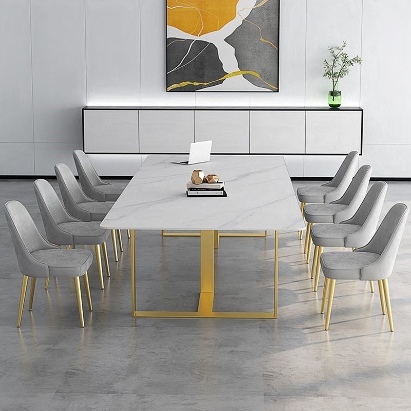 CONFÉRENCE DE CONFÉRENCE MODERNE CONFÉRENCE DE CONFÉRENCE RECTANGULAIRE TABLE DE BUREAUX AVEC 2 LEGS pour le bureau