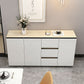 Sideboard in legno ingegnerizzato a 3 cassetto glam per soggiorno per soggiorno