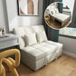 Contemporary Faux Leather Sleeper Sofa Biscuit Back Armless Sofa Bed