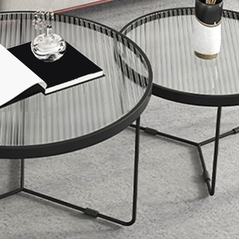 Tavolino in acciaio in vetro top rotondo tavolino minimalista per soggiorno