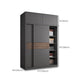 Modern Artificial Wood Wardrobe Armoire Freestanding Wardrobe in Black