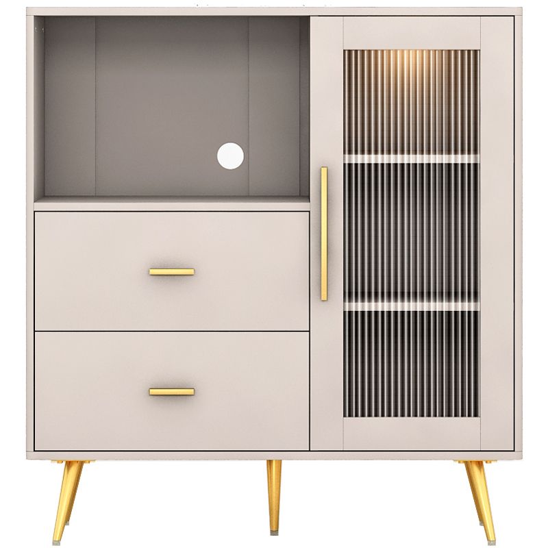 Sideboard in legno ingegnerizzato cassetto Glam Scaffali regolabili a scaffalatura con piano di lavoro in pietra