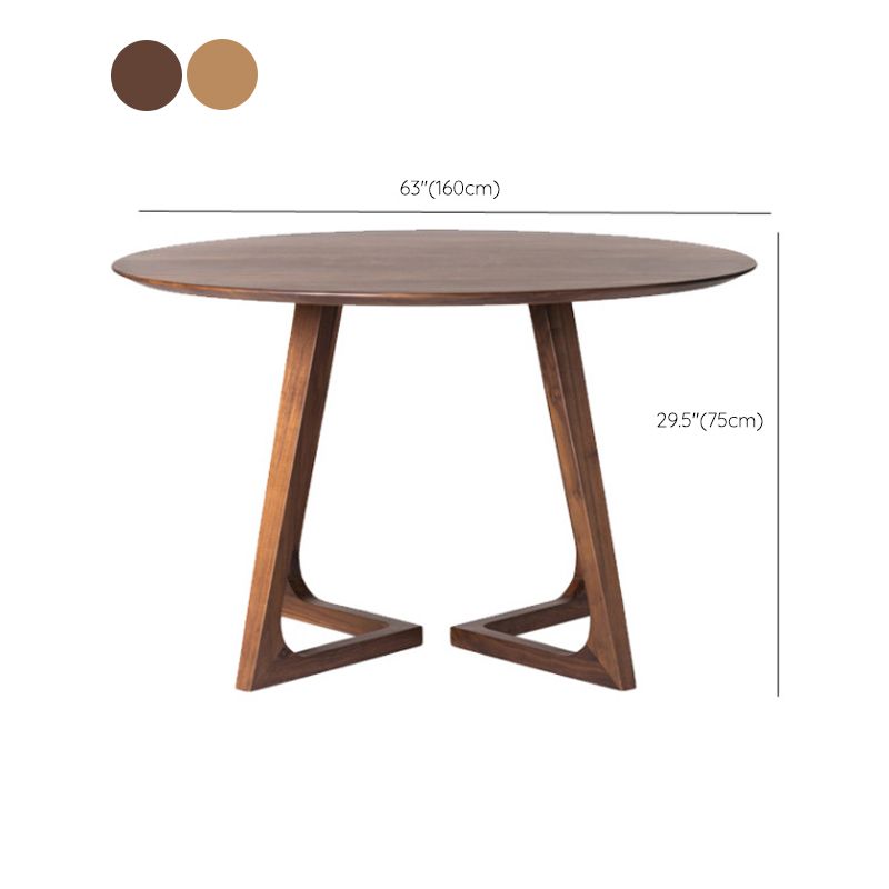 Round Double Base Dining Table Modern Pine Wood Table for Kitchen Clearhalo 'Dining Tables & Seating' 'Dining Tables' 'dining_table' 'furn' 'furn_dining_table' 'Furniture' 'Kitchen & Dining Furniture' 1200x1200_10878ac0-ecfb-4900-87c8-f661be05d5e3
