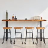 Ensemble de table de bar à rectangle de luxe 1/2/4/5 pièces Pine Wood Counter Table avec tabourets