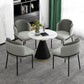 Glam Round Dinette Set 1/2/4/5 Pieces Black Dining Table Set with White Sintered Stone Top Clearhalo 'Dining Room Sets' 'Dining Tables & Seating' 'dining_room_set' 'furn' 'furn_dining_room_set' 'Furniture' 'furniture_dining_room_set' 'Kitchen & Dining Furniture' 1200x1200_10883807-915d-450c-86dc-aec54ccfbd00