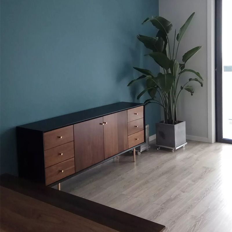 Moderno 6 cassetti Sideboard Pine in legno massiccio tavolo a buffet per soggiorno per soggiorno