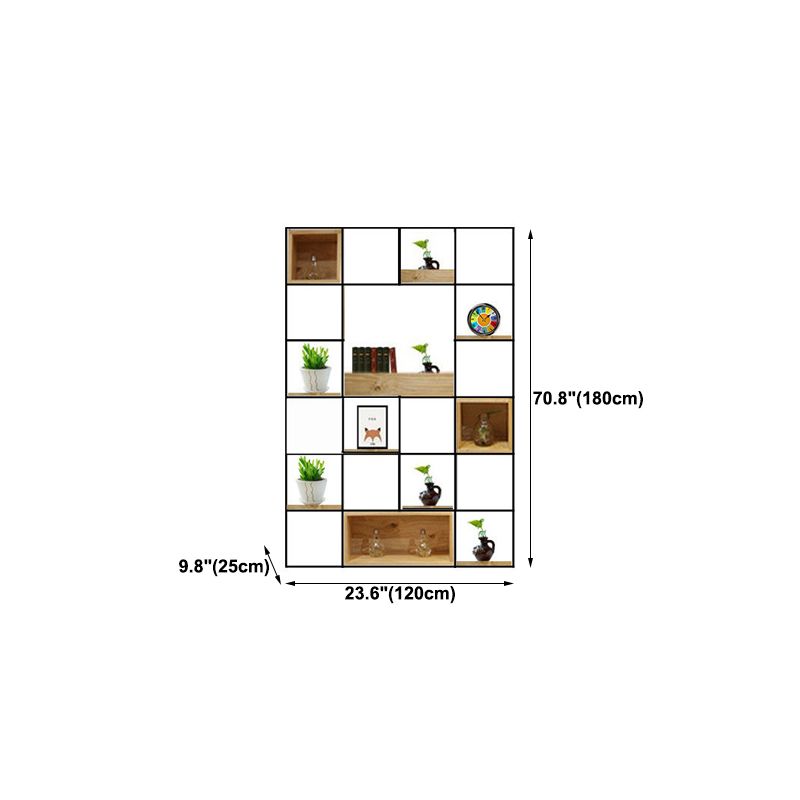 Modern Solid Wood Bookshelf Metal Etagere Bookshelf Open Back 9.8" W Clearhalo 'Bookcases' 'furn' 'furn_bookcases' 'Furniture' 'Office Furniture' 1200x1200_1088549c-903c-4ef2-8157-dd61f3a271ce