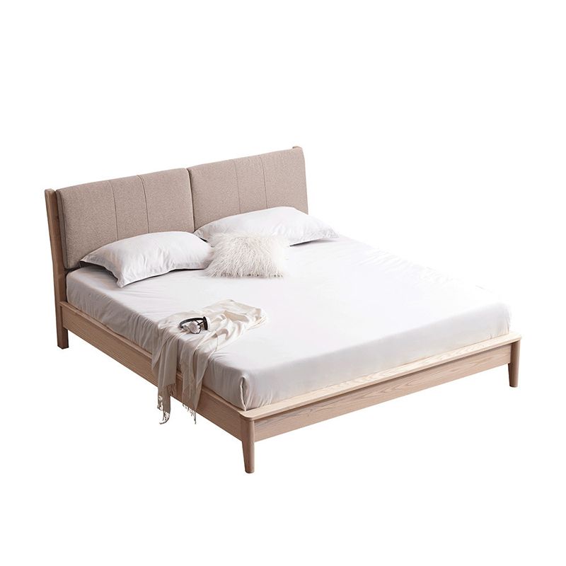 Fiamma del letto in legno massiccio nordico con testiera da 35,4 pollici a pannello in cenere
