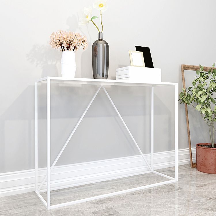Contemporary Console Table Metal Rectangle Accent Table for Hall Clearhalo 'Console Tables' 'console_tables' 'Entry & Mudroom Furniture' 'furn' 'furn_console_tables' 'Furniture' 1200x1200_1089aec1-1da9-49c6-8485-efb6c95f13ed