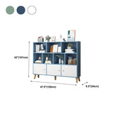 9.5" W Closed Storage Bookcase Wooden Bookshelf with Shelves and Doors