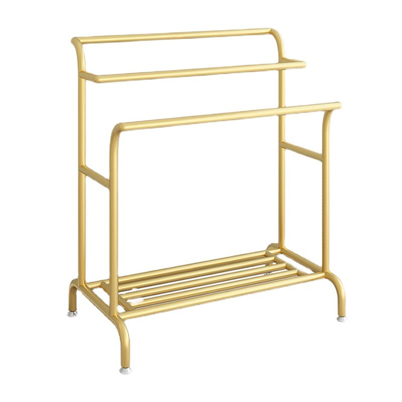 Glam Entry Hall Tree Metal 3 Hanging Rails and Lower Shelf Hall Stand Clearhalo 'Entry & Mudroom Furniture' 'furn' 'furn_hall_tree_coat_racks' 'Furniture' 'Hall Trees & Coat Racks' 'hall_tree_coat_racks' 1200x1200_108bc617-86f2-4ef1-b307-b101ef6a33e2