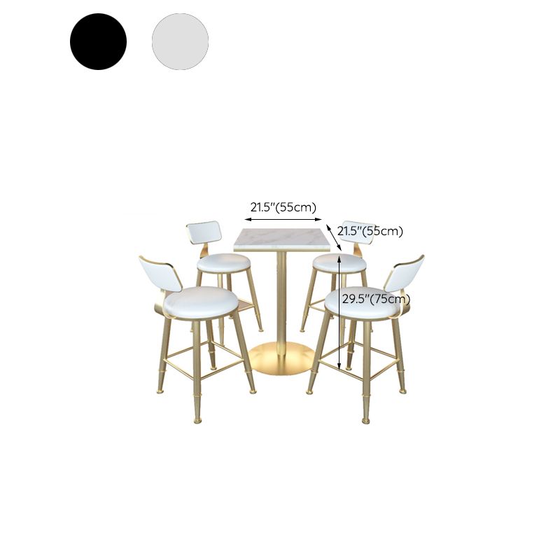 Gold Metal Base Bar Table Glam Round Faux Marble Bar Table for Dining Room Clearhalo 'Bar Furniture' 'Bar Tables' 'bar_tables' 'furn' 'furn_bar_tables' 'Furniture' 'Kitchen & Dining Furniture' 1200x1200_108be12f-ef39-4cbd-a2cf-3ef579466d22
