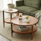 North European Wood/Glass Top Coffee Table Natural Round Cocktail Table Clearhalo 'Coffee & Accent Tables' 'Coffee Tables' 'coffee_tables' 'furn' 'furn_coffee_tables' 'Furniture' 'Living Room Furniture' 1200x1200_108be674-ecc9-4546-8e58-66110c2aa14f