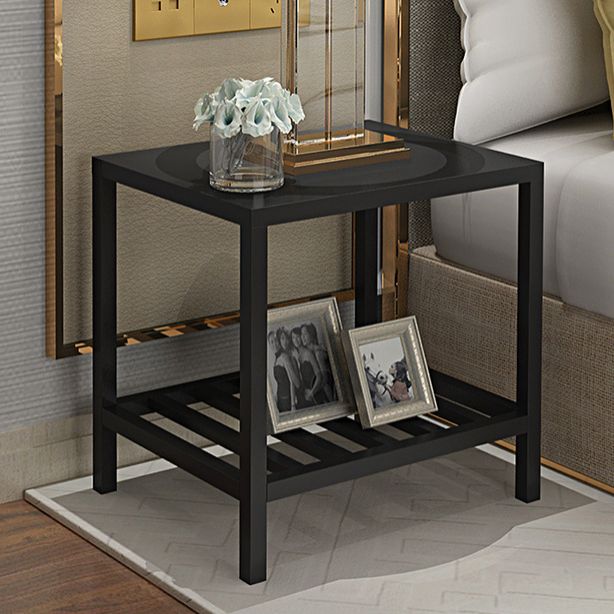 Black 20'' Tall Accent Table Nightstand Modern Metal 1-Shelf Bedside Cabinet Clearhalo 'Bedroom Furniture' 'furn' 'furn_night_stand' 'Furniture' 'night_stand' 'Nightstands' 1200x1200_108cbc6a-a280-40d7-bef1-a1f2cd82f80c