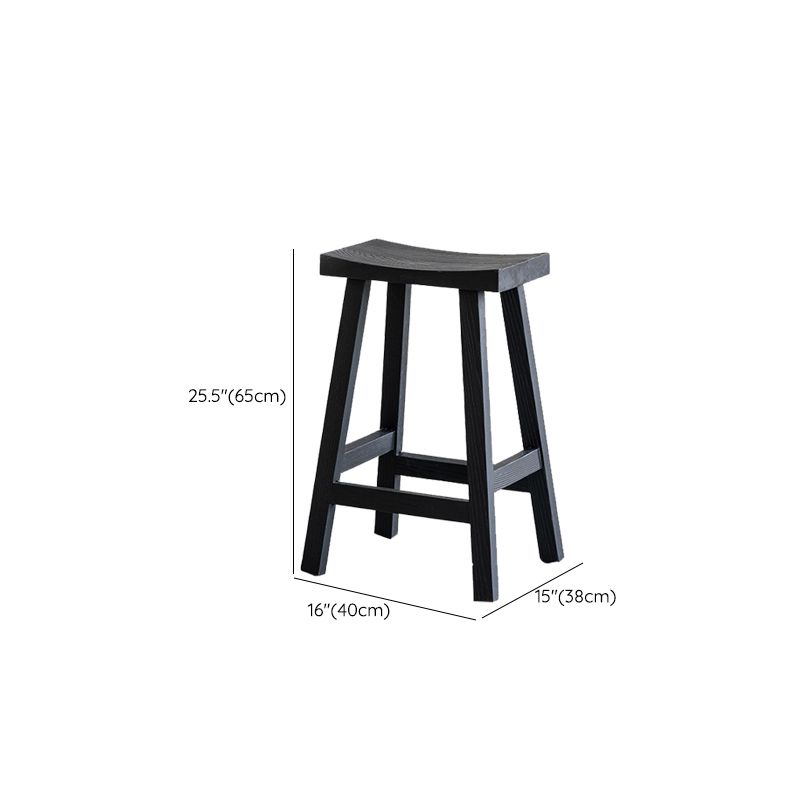 Solid Wood Dining Stools Black Armless Bar Stools with Footrest Clearhalo 'Bar Furniture' 'Bar Stools' 'bar_stools' 'furn' 'furn_bar_stools' 'Furniture' 'Kitchen & Dining Furniture' 1200x1200_108de4e8-d738-45a8-bd7b-d00a6791fd8e