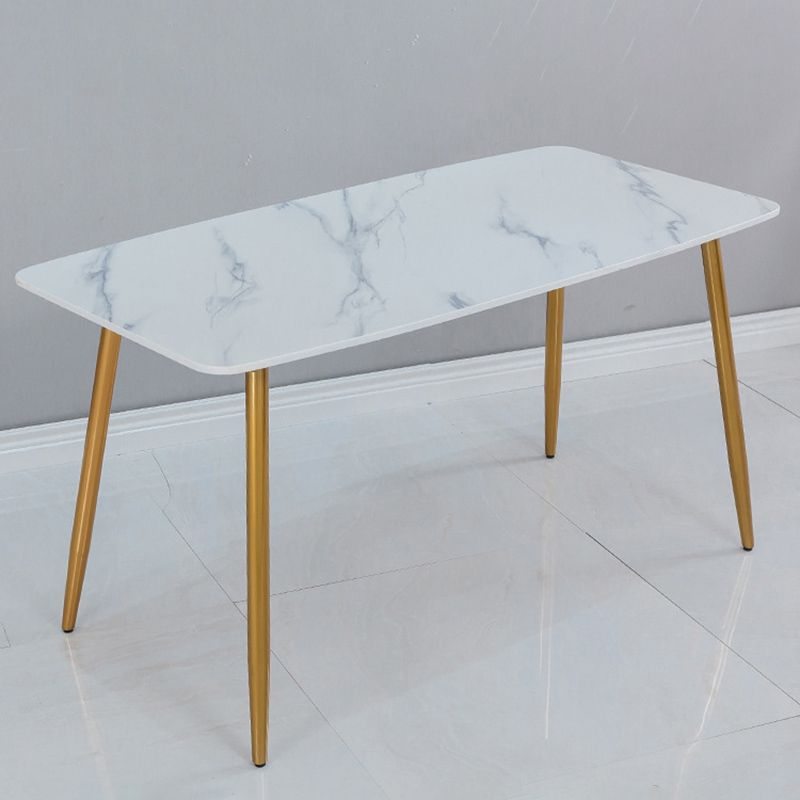 Ensemble de salle à manger nordique 1/5 pièces, Table à manger rectangulaire en pierre pour salle à manger