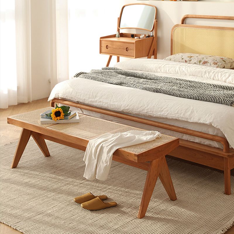 14.82-inch Width Tropical Bench Solid Wood Rectangle Bedroom Seating Bench Clearhalo 'Benches' 'Chairs & Seating' 'furn' 'furn_benches' 'Furniture' 'Living Room Furniture' 1200x1200_109109bb-9f91-4919-b8e8-0a5c0dddd5f1