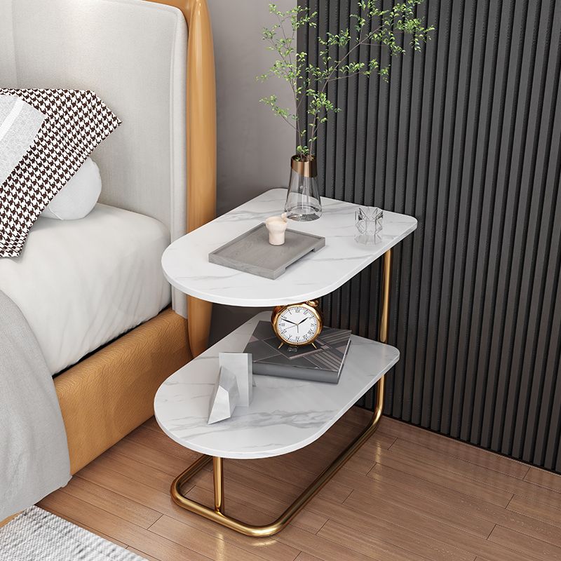 Glam 20 '' Metal Tall Night Tischstein Steintisch Open Storage Accent Tisch Nachttisch mit Beinen