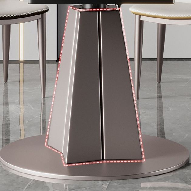 Modern Stainless Steel Base Pedestal Dining Table Extendable Dinner Table for Home Clearhalo 'Dining Tables & Seating' 'Dining Tables' 'dining_table' 'furn' 'furn_dining_table' 'Furniture' 'Kitchen & Dining Furniture' 1200x1200_10928f9c-1b4d-48e5-95c7-ed8aef6bfac2