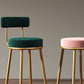 Nordic Armless Backrest Counter Stool Iron Cafe Bar Stool with Velvet Cushion and Pedal Clearhalo 'Bar Furniture' 'Bar Stools' 'bar_stools' 'furn' 'furn_bar_stools' 'Furniture' 'furniture_bar_stools' 'Kitchen & Dining Furniture' 1200x1200_1092a7e8-4c2e-40c3-bf30-d1f7d30d6b31