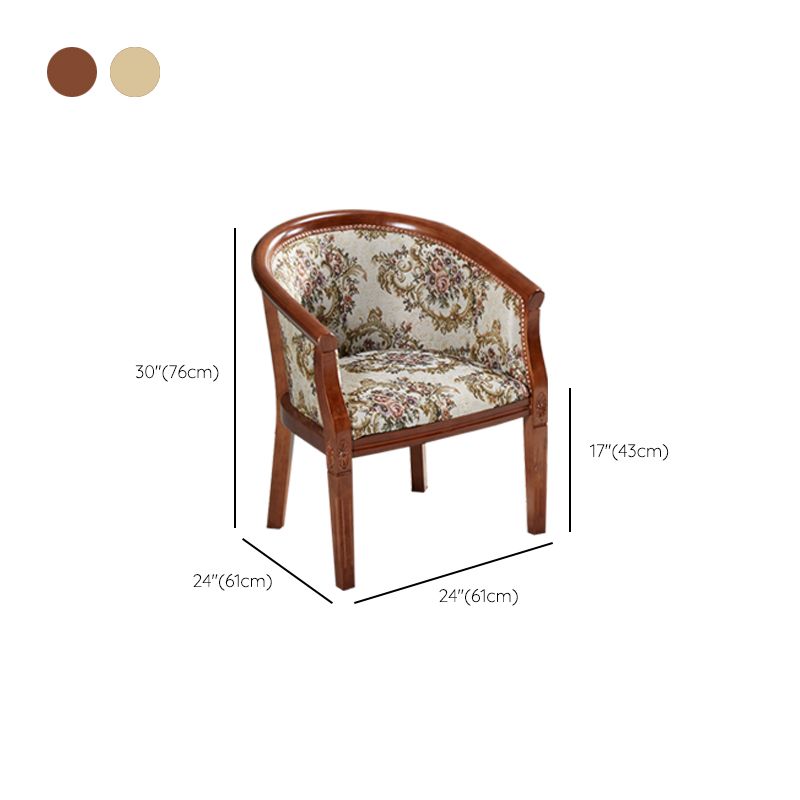 Sillas de brazo de tela silla de comedor de cocina tradicional con patas de madera